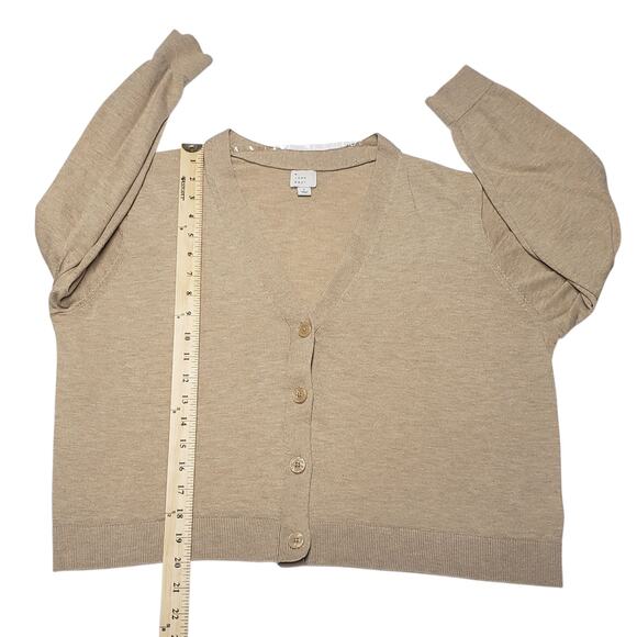 A New Day Tan Button-Front Cardigan Size L Classic Fall Layers - Picture 5 of 7